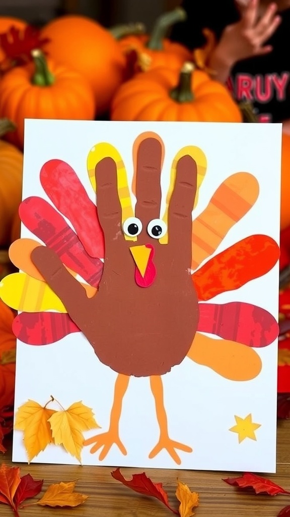 Festive Turkey Handprint Craft for Thanksgiving