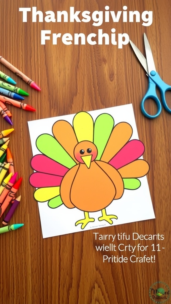 Printable Turkey Outline for Crafting and Education