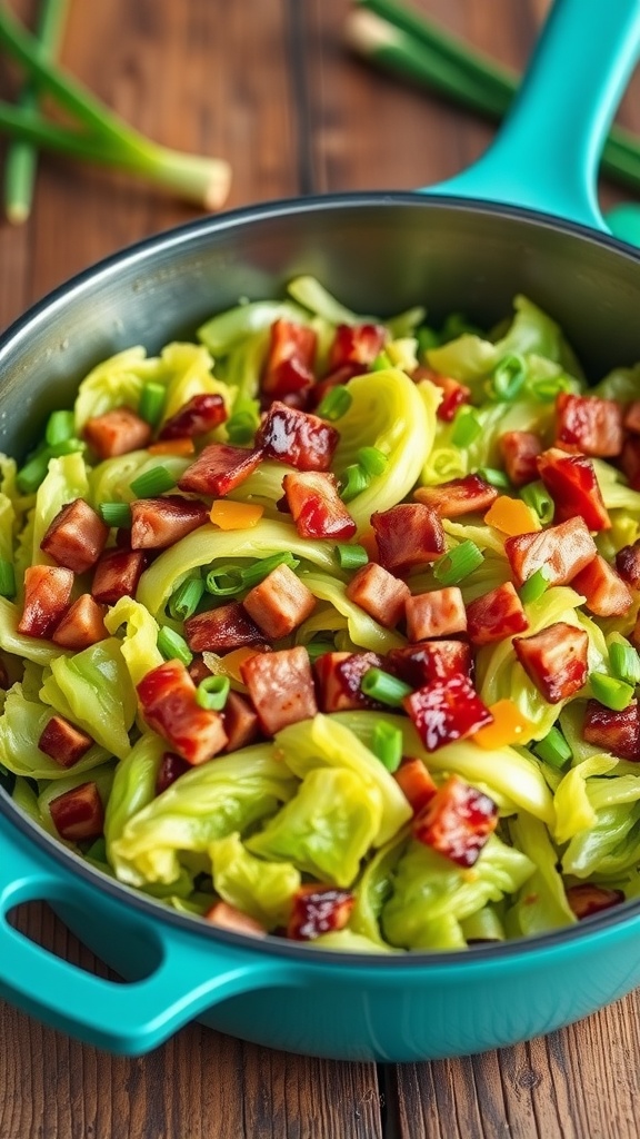 Savory Cabbage and Bacon Stir-Fry –
