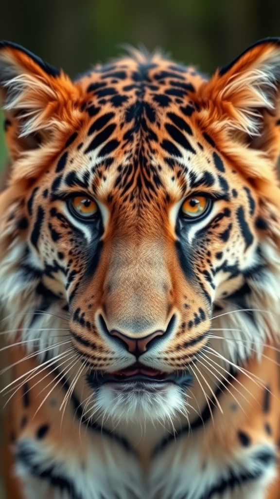 Close-up portrait of a tiger with vibrant orange and black fur and piercing eyes.