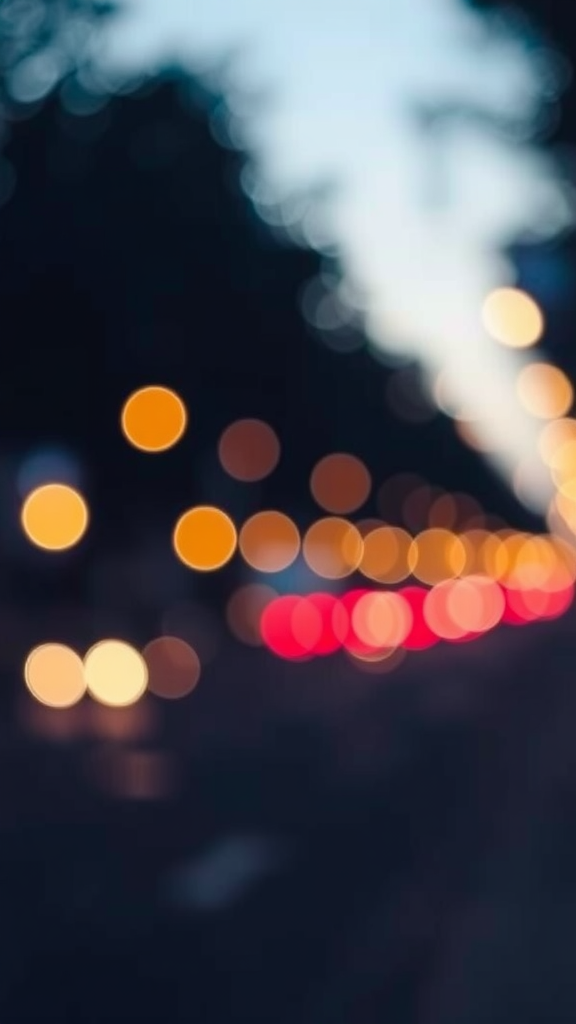 Image showcasing a blurred background with circular bokeh lights in warm colors