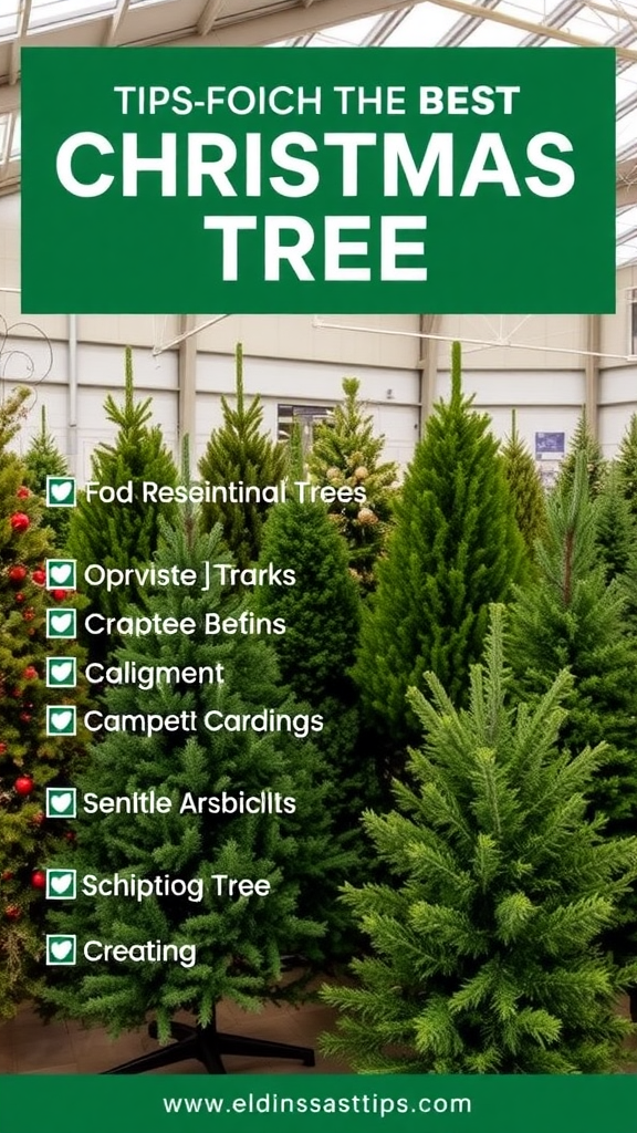 A variety of Christmas trees displayed in a spacious area, showcasing options for choosing the perfect tree for the holiday season.