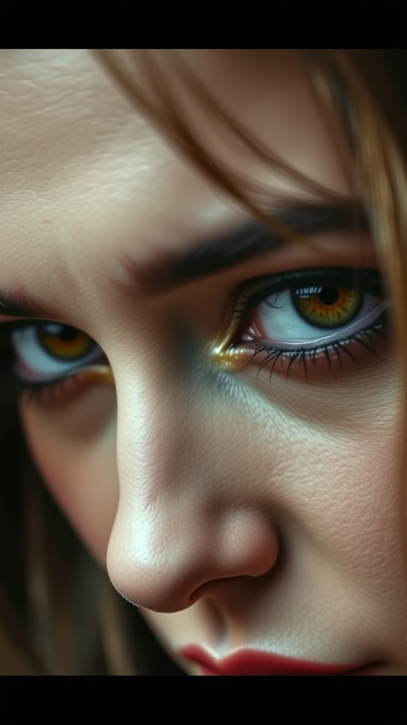 A close-up of a person's eyes, showcasing a captivating and intense gaze.