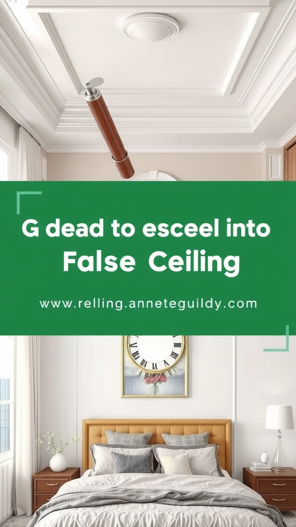 A beautifully designed false ceiling in a bedroom with a wooden accent.