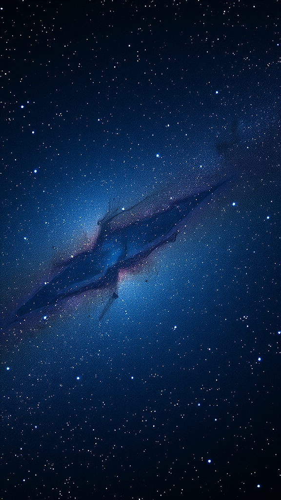 A captivating image of a galaxy with twinkling stars against a dark blue background.