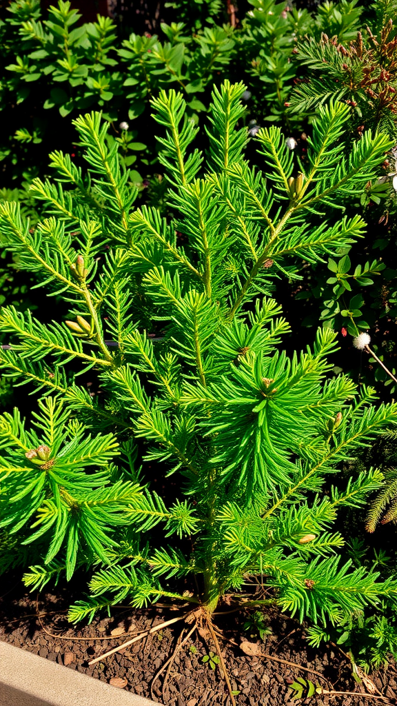 A lush green living Christmas tree with vibrant foliage.
