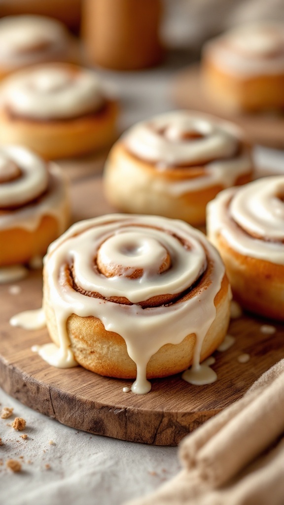 Delicious cinnamon roll love buns topped with creamy icing.