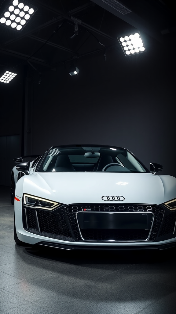 Audi R8 V10 Performance car in a well-lit showroom