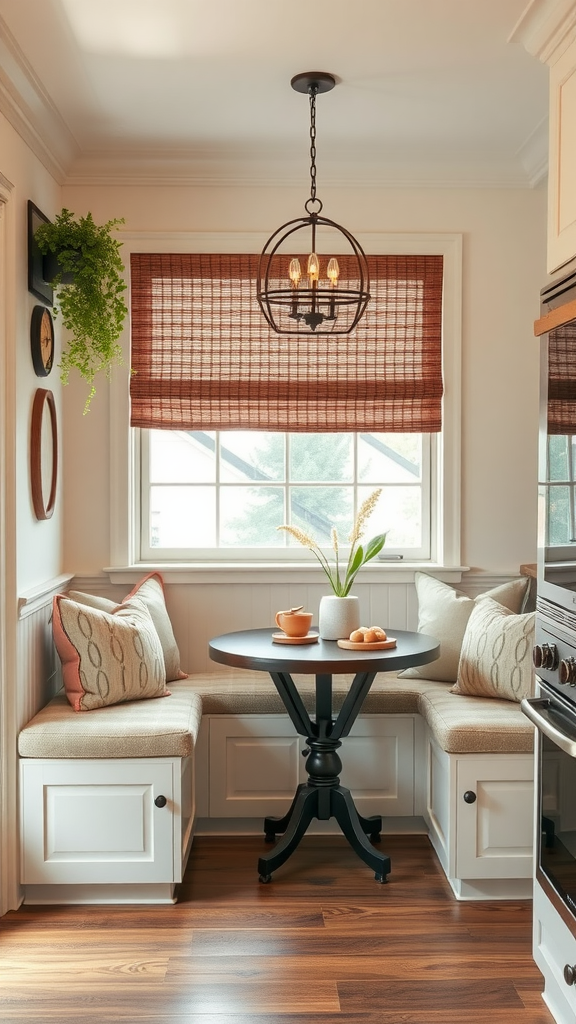 Cozy kitchen nook with seating and a round table