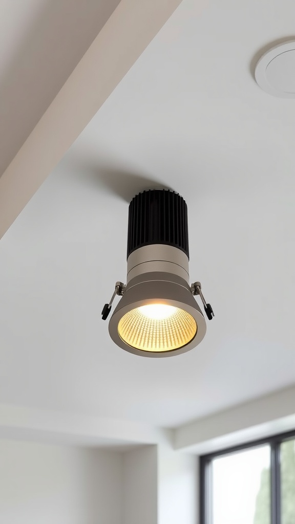 4-Inch LED Retrofit Adjustable Gimbal Downlight by Ostwin installed on a ceiling