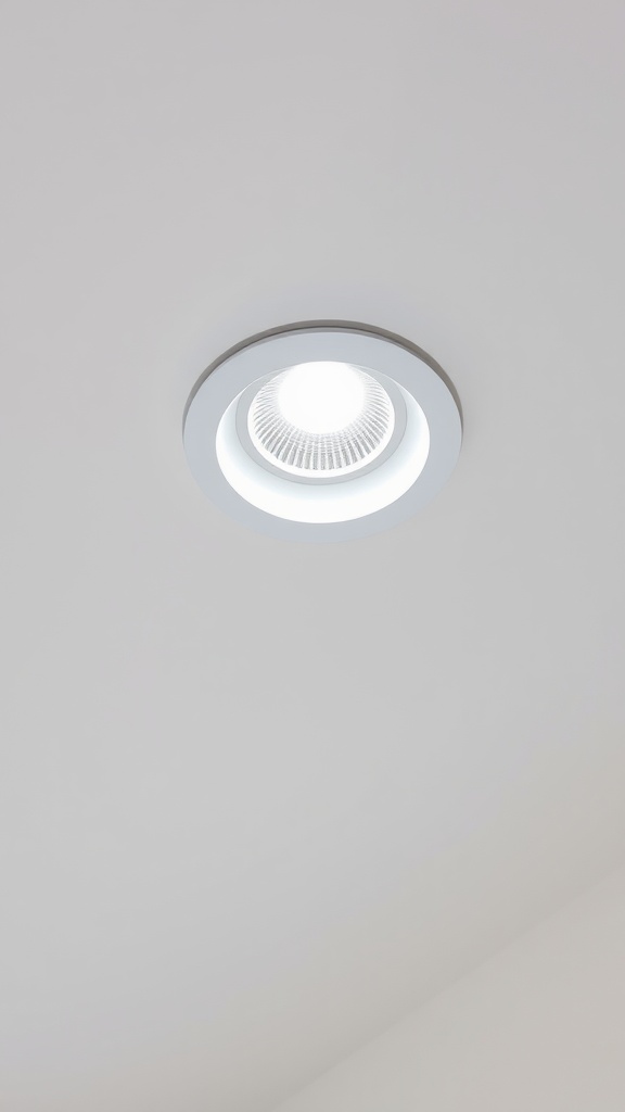 6-Inch LED baffle trim recessed lighting fixture on a ceiling