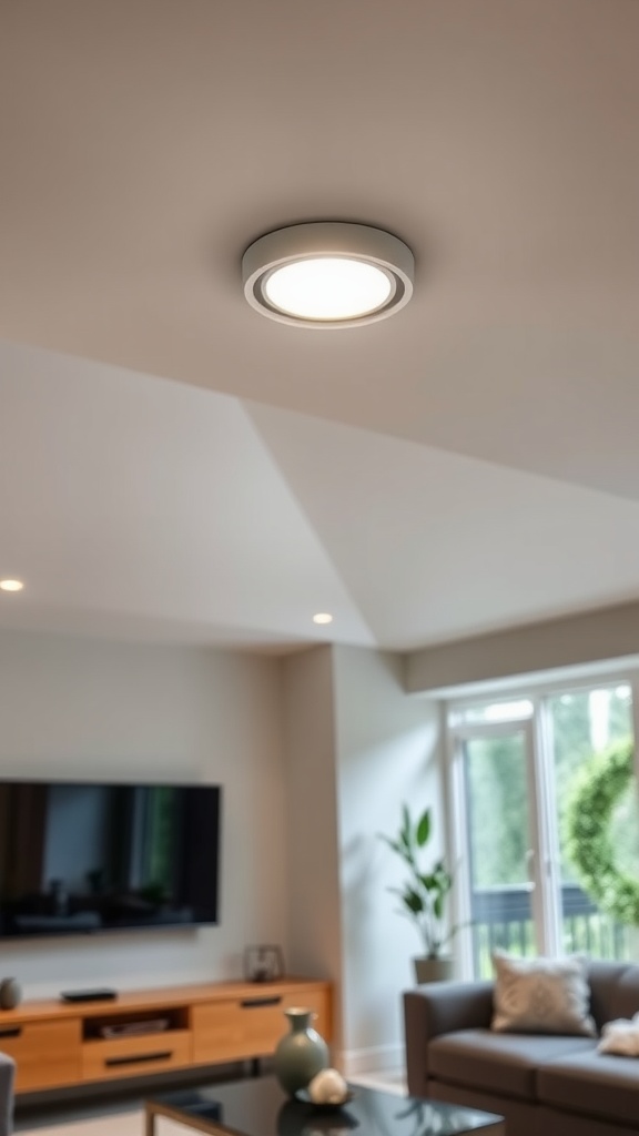 6-Inch Low Profile LED Light by Torchstar installed on a sloped ceiling
