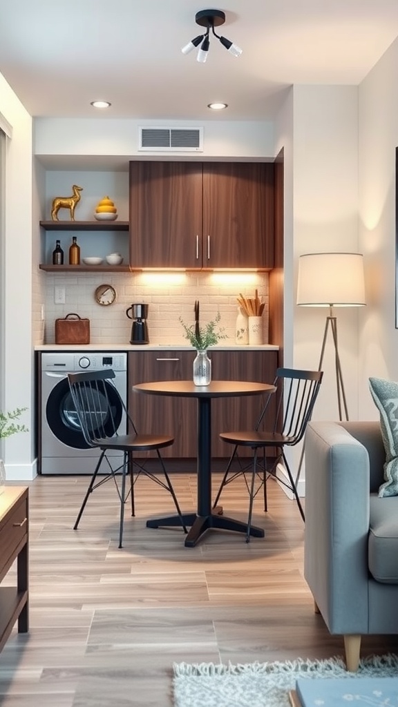 Compact dining set in a small apartment kitchen