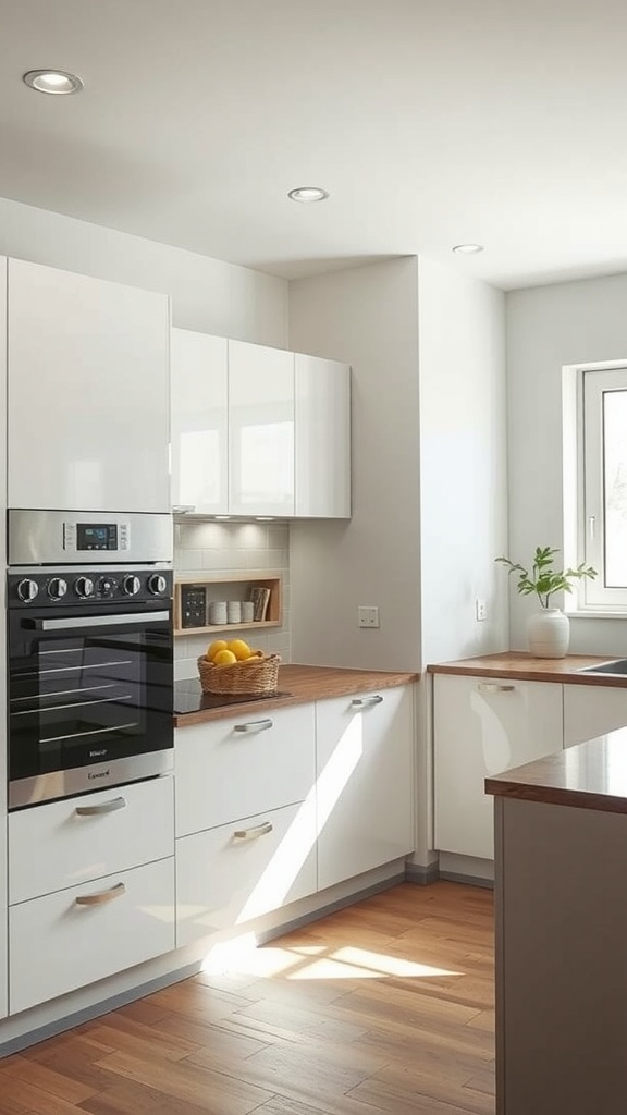 Modern kitchen with energy-efficient appliances and natural light