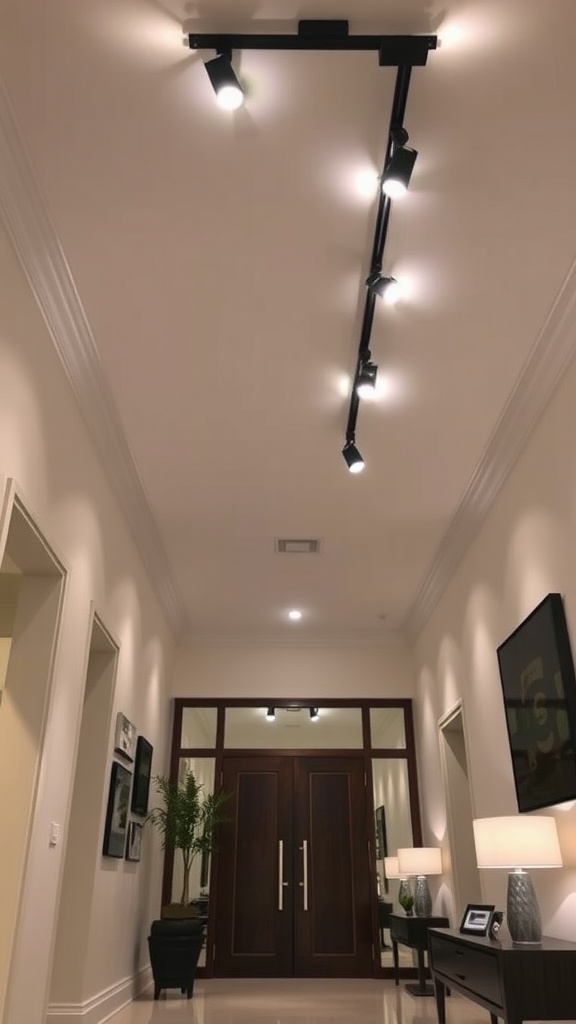 Track lighting fixture in a modern foyer