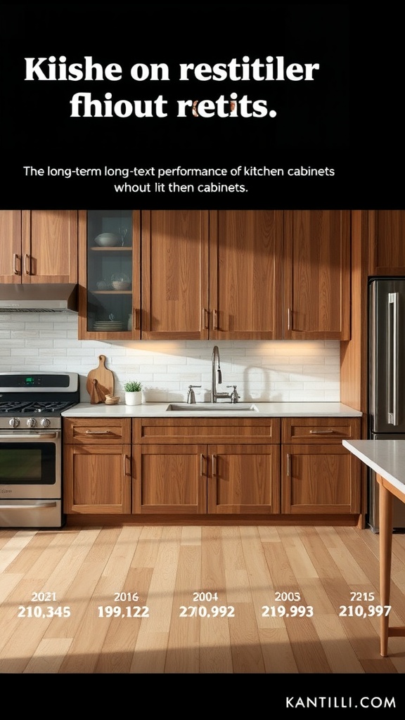 A modern kitchen with wooden cabinets and a clean design, showcasing the importance of paint finish in kitchen cabinet performance.