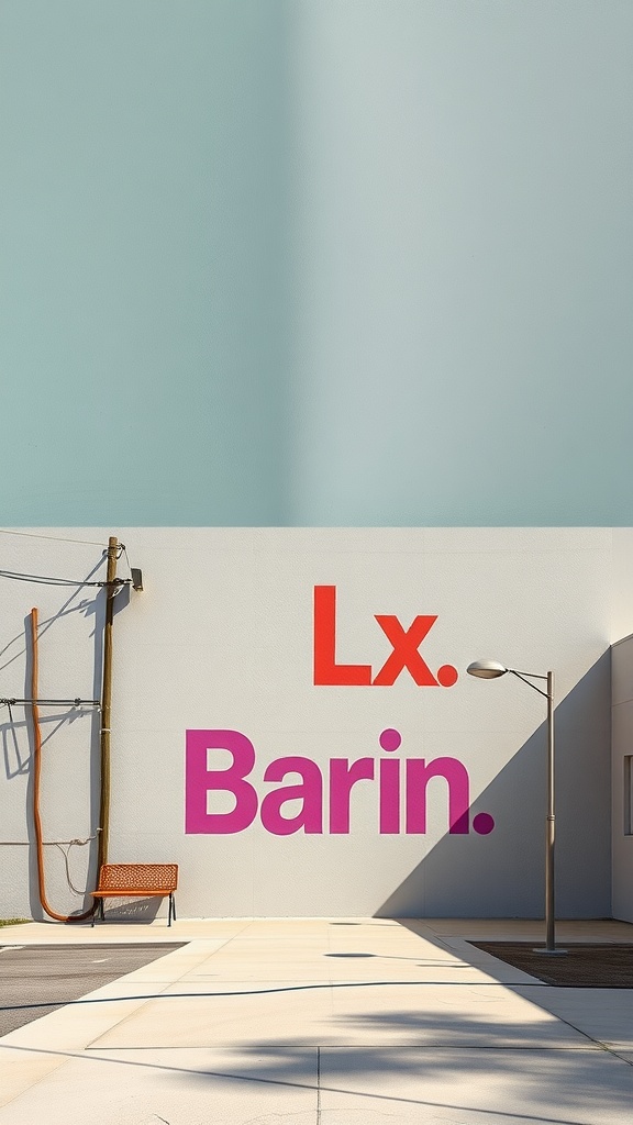 A painted wall featuring bold letters and a calm backdrop, illustrating the importance of taking time in the painting process.