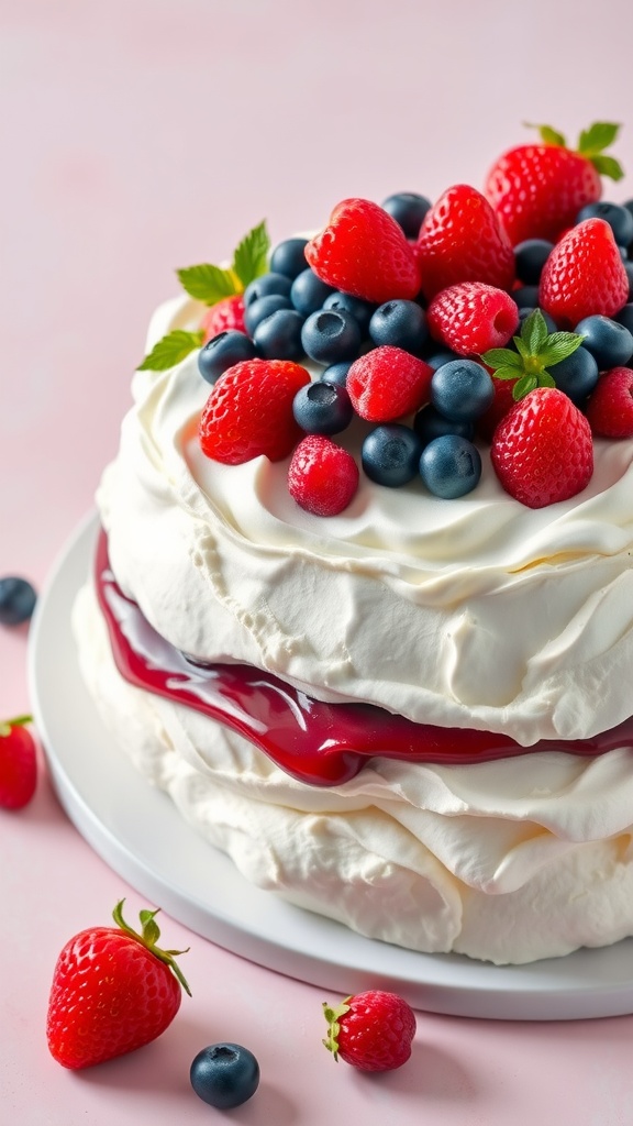 7 Delicious Easter Recipes You’Ll Want To Make 10 A delicious pavlova topped with fresh berries.