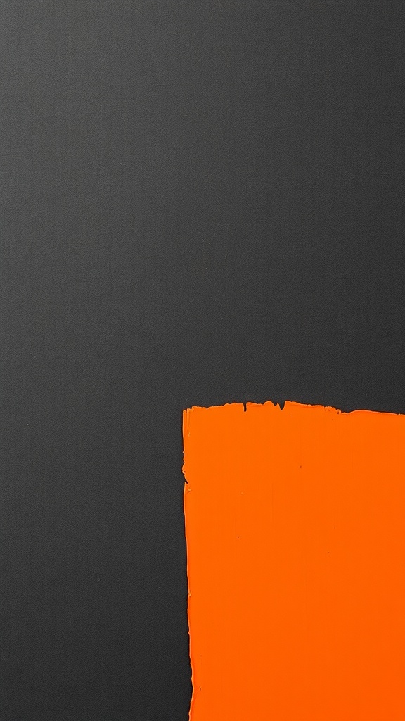 Color swatch showing burnt orange paint against a charcoal gray background.