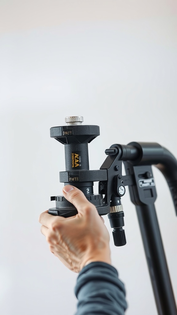 A person adjusting a part of a paint sprayer for maintenance