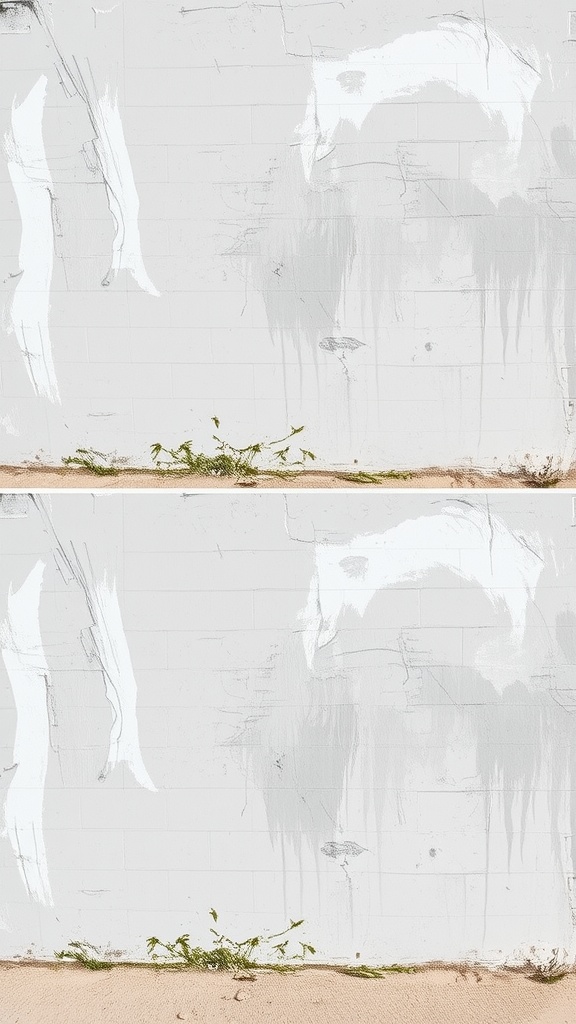 Image showing a wall with uneven paint on the top and a smoother, even coat on the bottom, illustrating the importance of using primer.