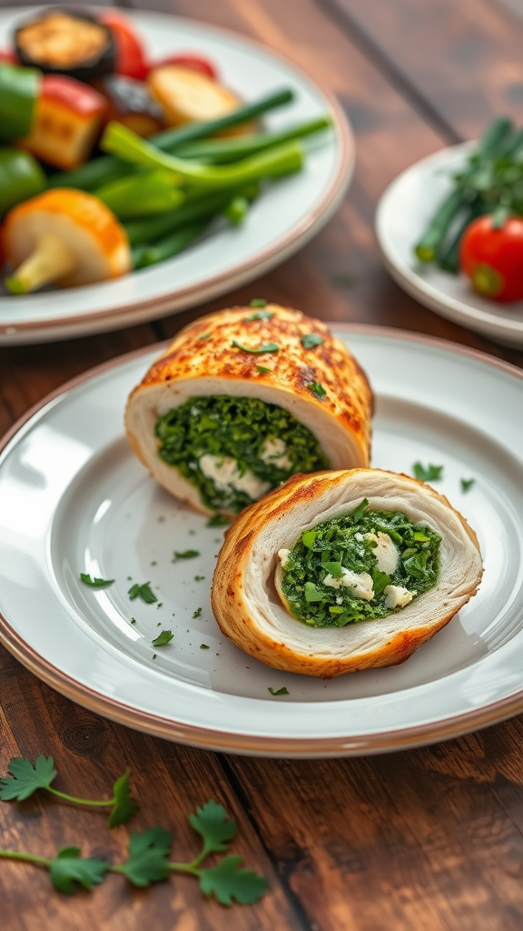 sorrel and feta stuffed chicken