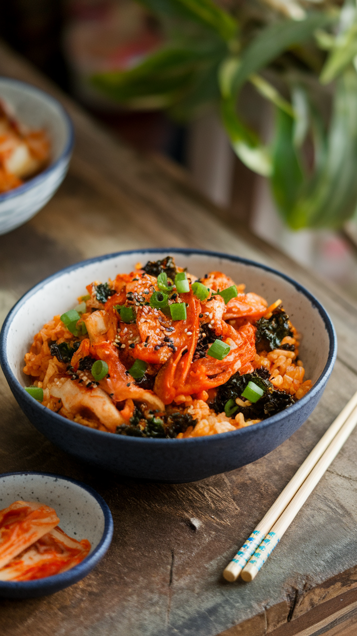 Spicy Kale and Kimchi Fried Rice Recipe