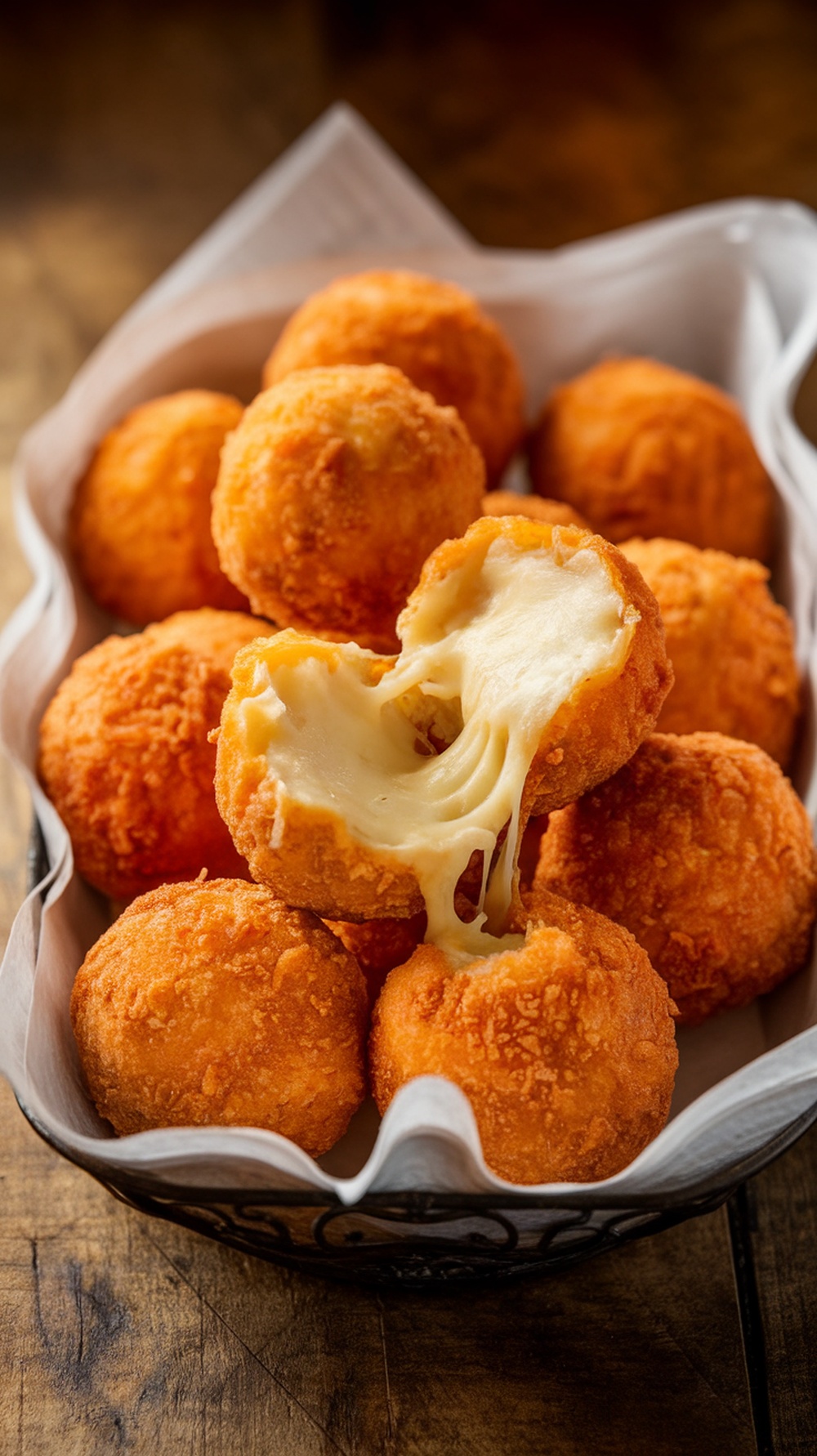 Cheese Balls - Fried Dough Balls Stuffed With Gooey Cheese