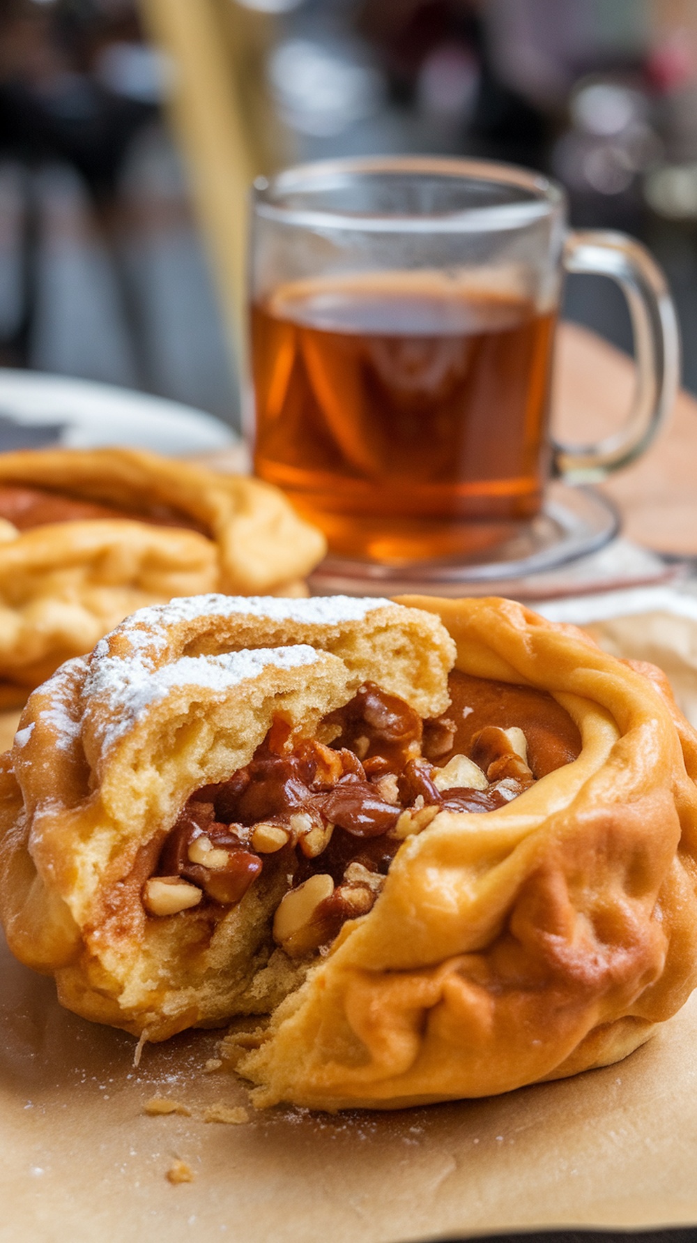 Delicious sweet Korean pancakes with a sugary filling