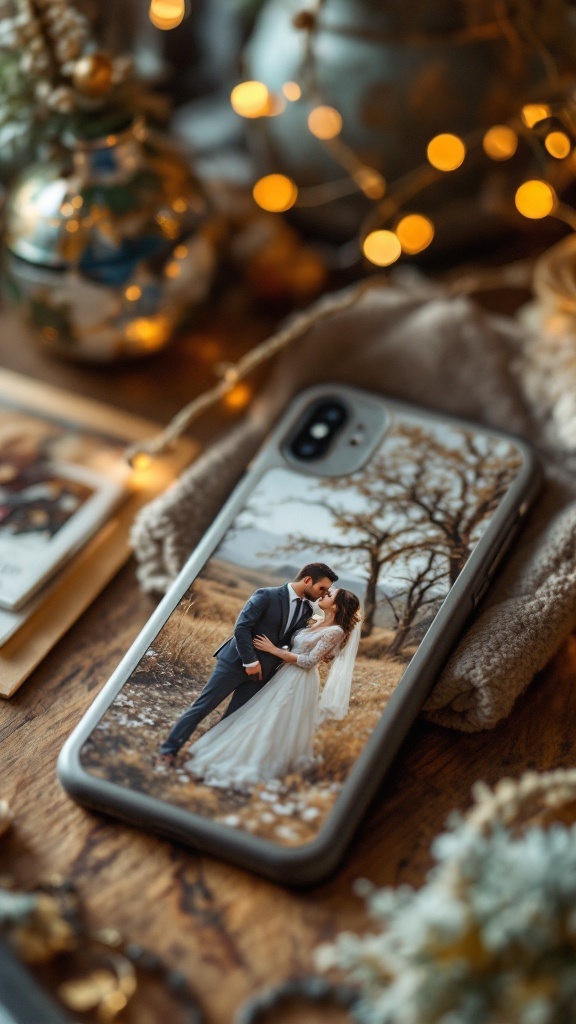 Customized phone case with a couple's photo