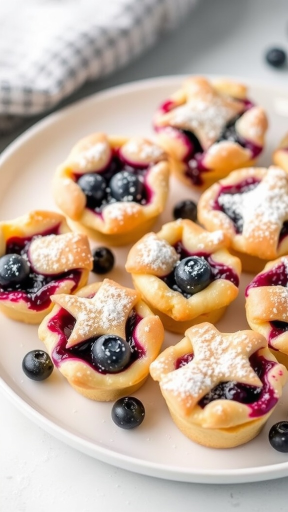 Delicious blueberry pie bites on a plate