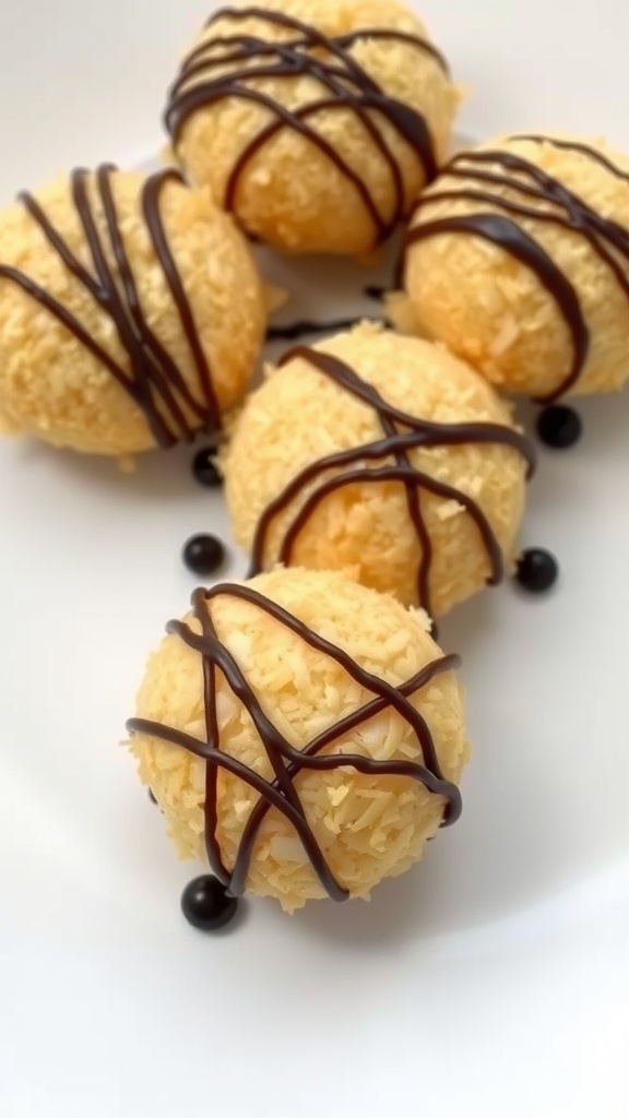 Coconut macaroons drizzled with dark chocolate