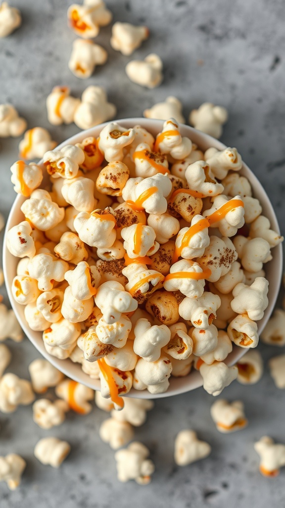 Bowl of homemade popcorn with various toppings.