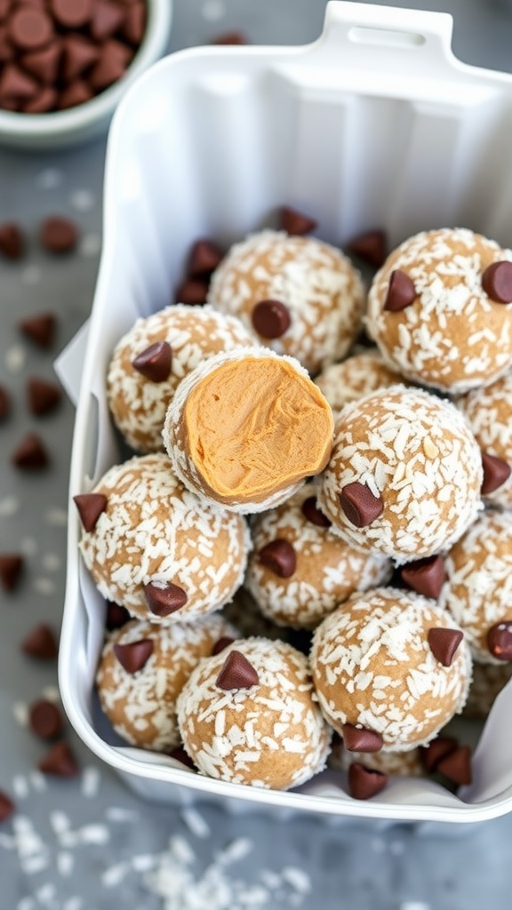 Nut Butter Energy Bites in a container