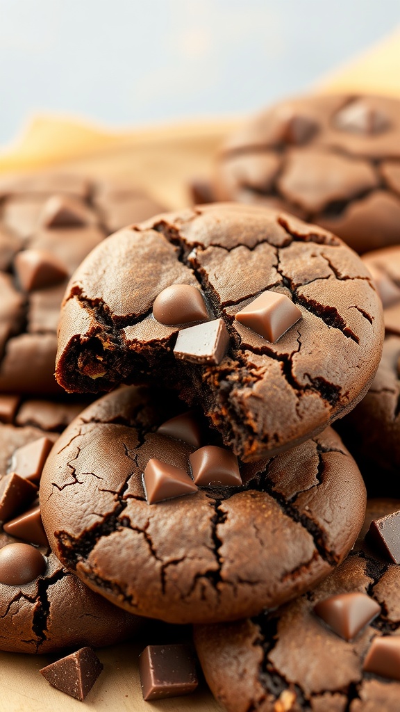 Delicious brownie cookies topped with chocolate