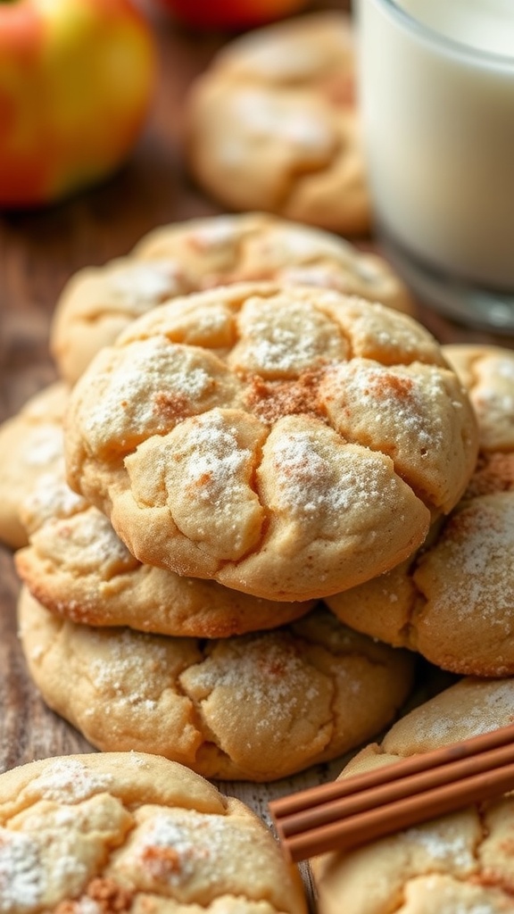 Spiced apple cider cookies shaped like flowers with a sprinkle of cinnamon sugar