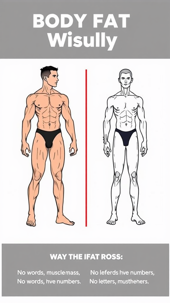 Illustration comparing two figures representing different body fat levels.