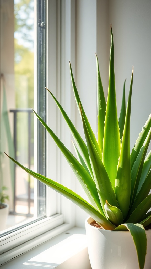 Aloe Vera plant in a bright window