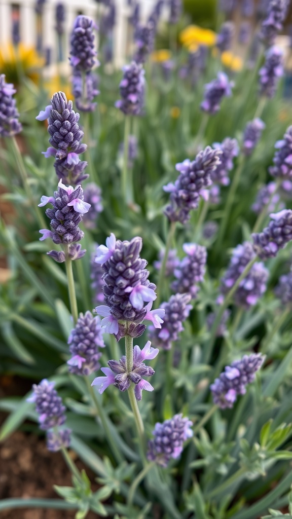 Close-up of lavender flowers blooming in a garden