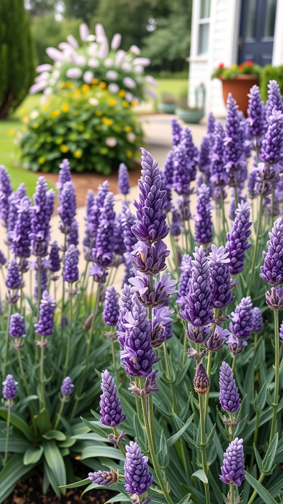 A vibrant display of lavender flowers in a garden