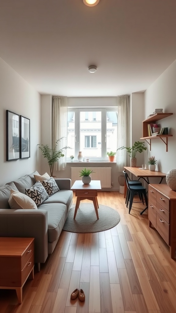 Cozy small Japanese apartment with multi-functional furniture.