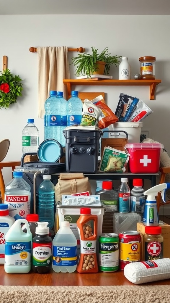 An assortment of everyday items for emergency preparedness