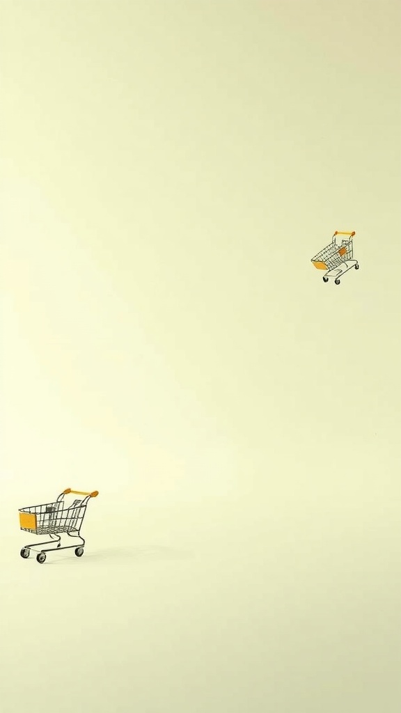 Illustration of shopping carts on a plain background