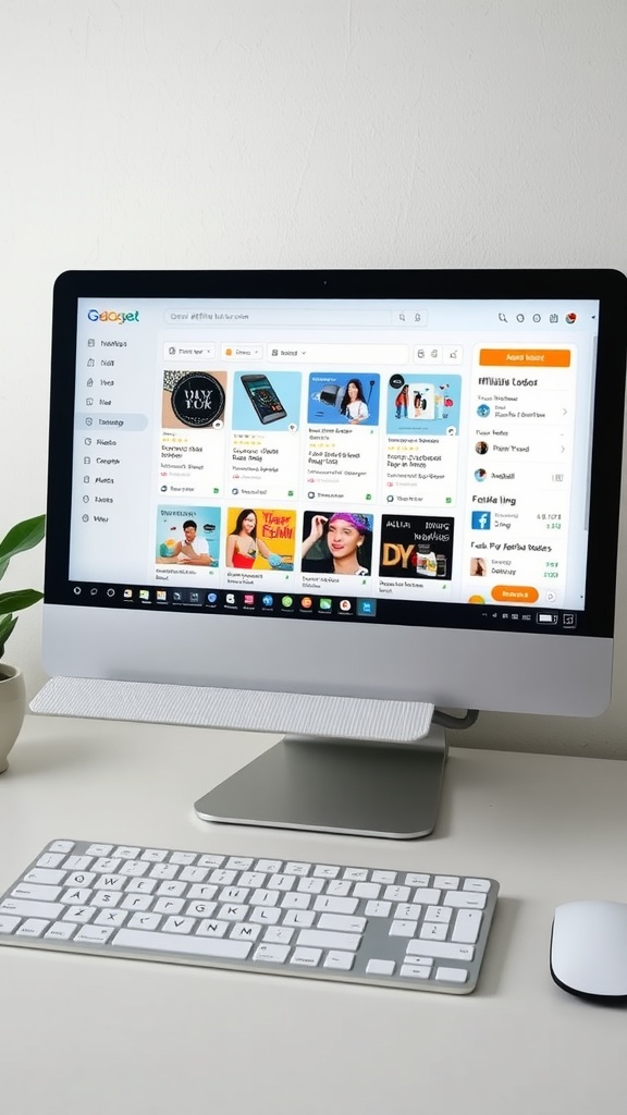 A computer screen displaying affiliate marketing opportunities.