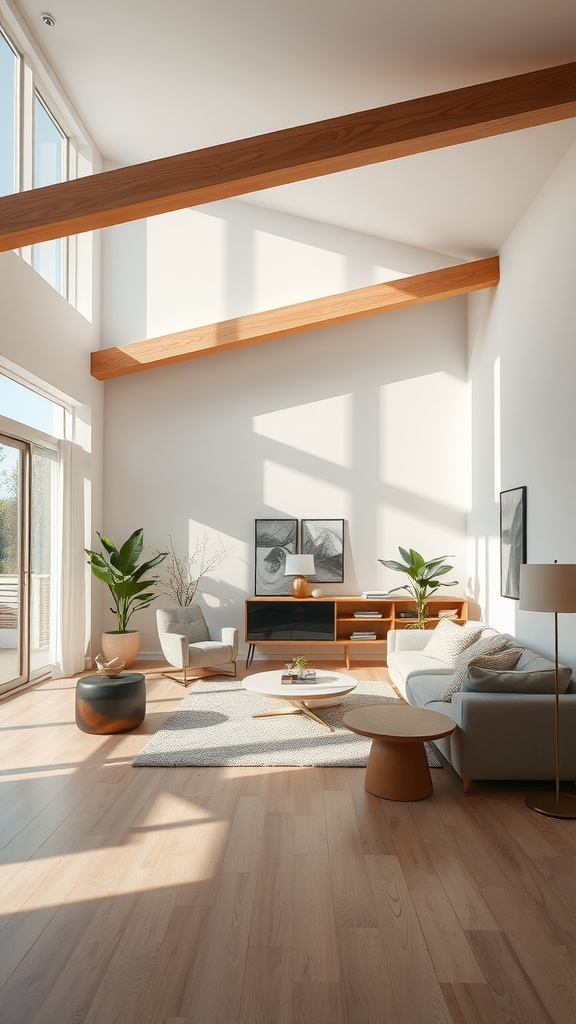 Bright open floor plan living area with large windows and natural light.