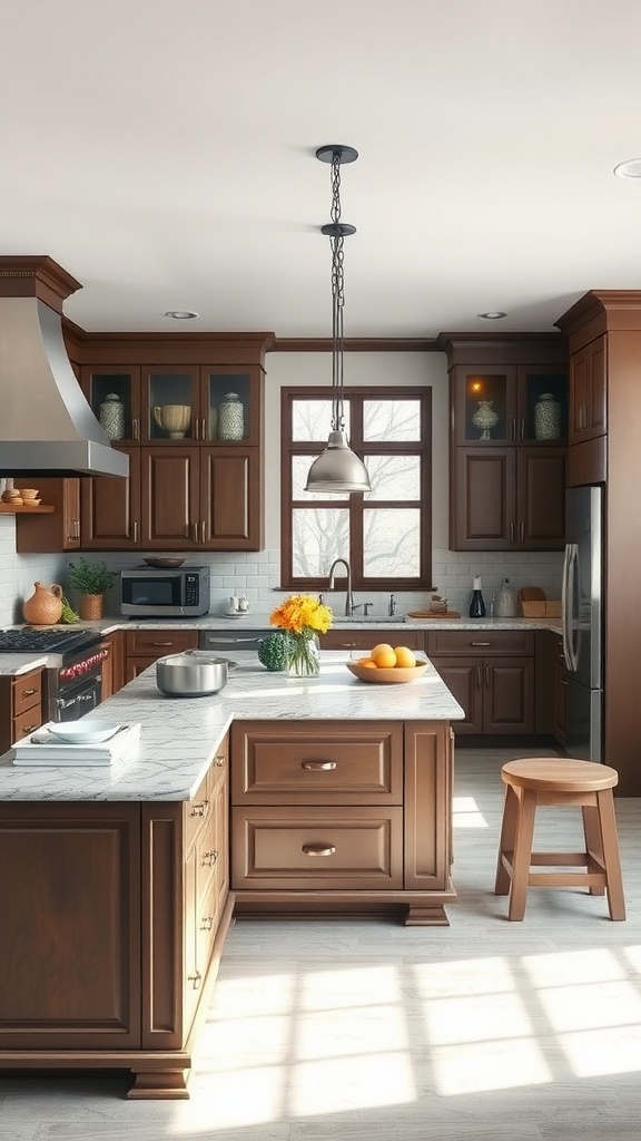 Modern kitchen featuring a functional island with storage and seating.