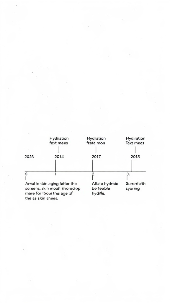 A chart showing hydration and its timeline related to skin aging.