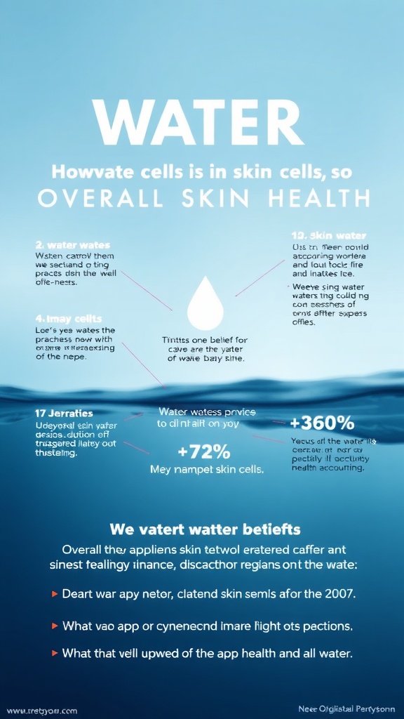 Infographic about the role of water in skin health.