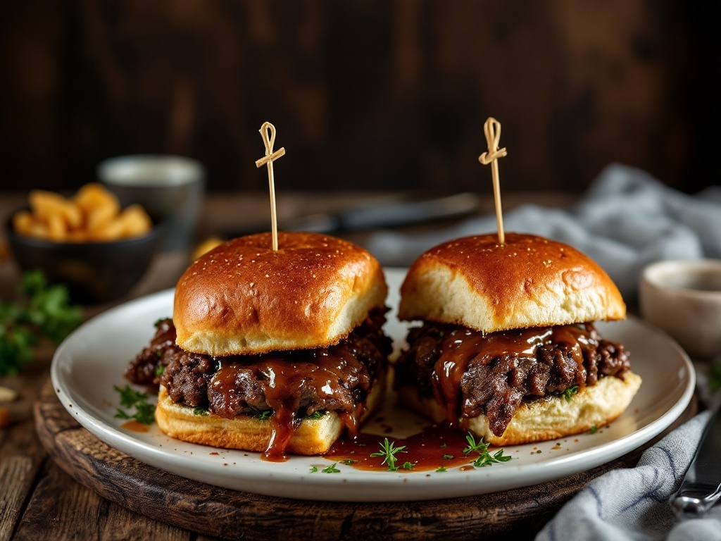 French dip sliders with beef and au jus