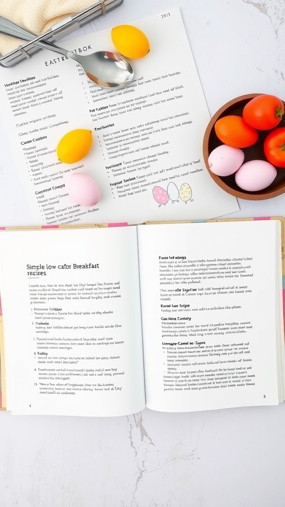 Lavkarbo påskefrokost med egg, grønnsaker og ost